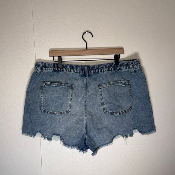 AERIE distressed elastic waist summer vacation spring break plus size shorts XXL - Picture 4 of 5